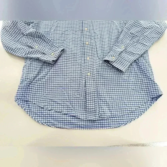 Ralph Lauren Blue Checked Long Sleeve Button Down Shirt Size Xl Classic Fit - Picture 9 of 12